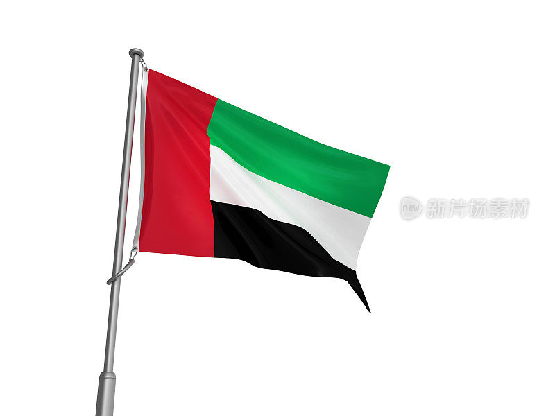 阿拉伯联合酋长国国旗- 3D渲染